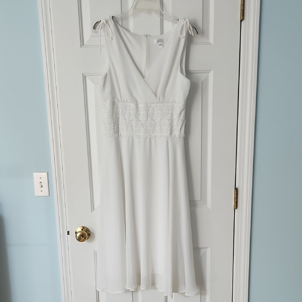 Dressbarn White Lace Detail Dress